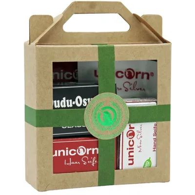 Produktbild von Mini Set Grün 4 - Haarseife, Spülung & Dudu-Osun Seife Clas.