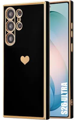 Image de Coque pour Samsung Galaxy S26 Ultra, Silicone Motif Cœur Antichoc Anti-Rayures Ultra Slim - Noir