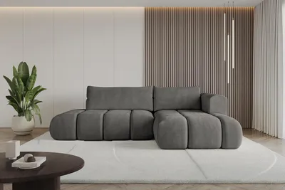Produktbild von ALTDECOR Ecksofa mit Schlaffunktion und Bettkasten CLOUD-L 280x185x90 Dunkelgrau - Corner Sofa Bett Eckcouch Couch L-Form Schlafcouch Ausziehbar Wohnlandschaft Schlafsofa Cauchsofa