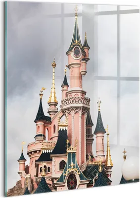 Produktbild von Designer Glasbild - Wandbild - Glas Bild - 60x80 cm - Disneyland-Schloss In Paris