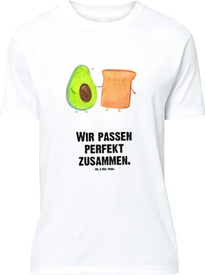Produktbild von Mr. & Mrs. Panda Größe M T-Shirt Avocado Toast - Weiß - Geschenk, Toastbrot, Tshirt, Herren, mit Spruch, Liebe, Shirt, Freundin, Verliebt