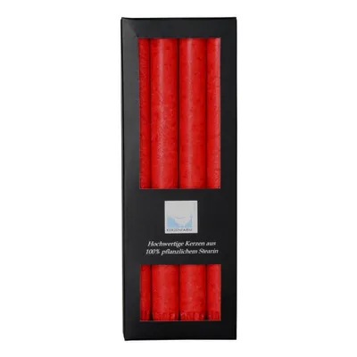 Image de Set de bougies en stéarine - rouge 4pcs