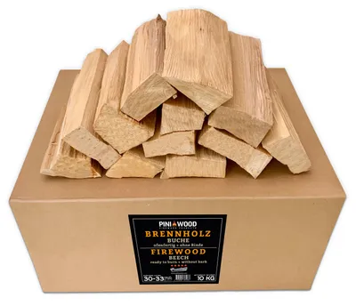 Produktbild von PINI Grillholz OHNE RINDE Buche 10 Kg Brennholz 30-33 cm für Pizzaofen Grill Smoker Kamin Feuerschale