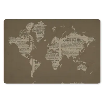 Produktbild von MuchoWow® Schreibtischunterlage Weltkarte - Retro - Zeitung 60x40 cm - XXL Mauspad - Großes Mauspad