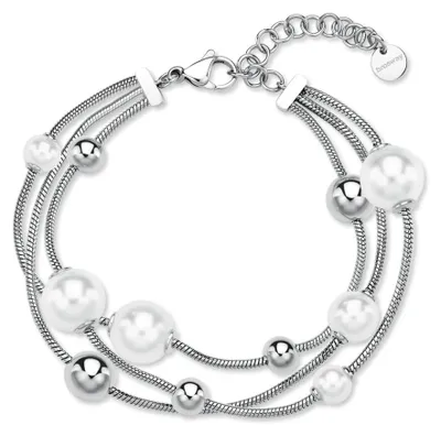 Immagine prodotto di Triplo bracciale in acciaio con perle Perfect BPC58