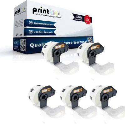 Produktbild von Print-Klex 5x Kompatible Etiketten-Rollen kompatibel mit Brother P-Touch DK-11218 P-Touch QL 580 Series QL 650TD QL 700 QL 710W QL 720NW DK11218 24 mm Durchmesser 24mm Runde Adress Etiketten Label Office Serie