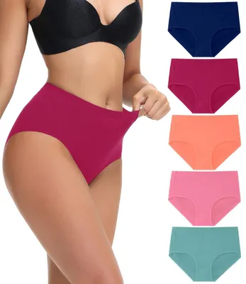 Productafbeelding van Set van 5 Hoge Taille Katoenen Onderbroeken voor Dames