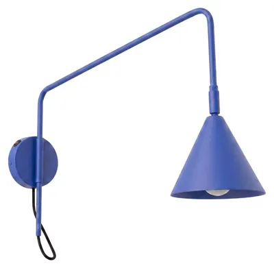 Image de Applique NOX 1 outremer avec interrupteur 1xE14 10W acier 30x61x14cm Sollux Lighting