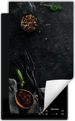 Produktbild von DarHaus Herdabdeckplatte 1 teilig 30x52 cm Anti Rutsch Matte Aufrollbar, schiefer - Gewürze - Chilli