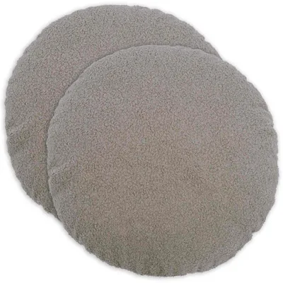 Obrázok produktu pre vidaXL Vankúšový poťah, 2 kusy, HEERLEN, svetlosivý, priemer 60 cm, materiál: bouclé