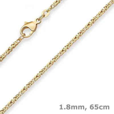 Produktbild von 1,8mm Königskette Goldkette Collier Halskette aus 333 Gold Gelbgold 65cm