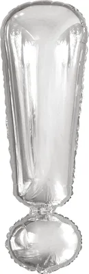 Immagine prodotto di Palloncino in foil punto esclamativo argento - 88 cm