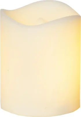 Produktbild von Star Trading LED Kerze außen weiß Grabkerze 5x7cm Kunststoff 6/18h Timer Flammenoptik