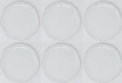 Produktbild von 6x Frühstücksteller KLEINES HERZ weiß grau D. 23cm Keramik Bastion Collections