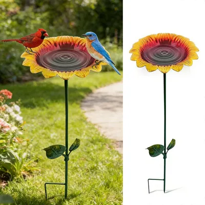 Obrázek produktu pro Krmítko pro ptáky, stojací, z nerezové oceli, s nastavitelnou výškou, průměr 30 cm