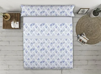 Immagine prodotto di Set di biancheria da letto Happy Home TRIANGLES AH Blu Materasso matrimoniale