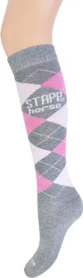 Productafbeelding van Stapp Horse Sok Ruit Grijs/Roze/Fuchsia Maat 31-34