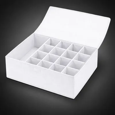 Image de Boîtes de rangement avec couvercle, organiseurs, boîte en tissu pliable, boîtes de rangement, organiseur avec couvercle 44 x 29 x 12,5