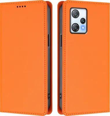 Image de Etui en cuir pour Blackview A53, étui magnétique en cuirPolyuréthaneavec support Orange