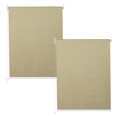 Produktbild von 2er-Set Rollo MCW-D52, Fensterrollo Seitenzugrollo Jalousie, 100x160cm Sonnenschutz blickdicht  beige
