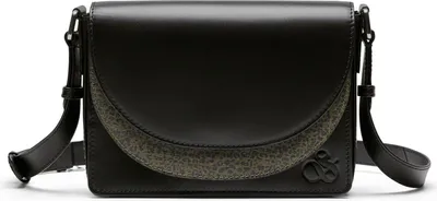 Produktbild von SCOTCH & SODA Leder Umhängetasche Double Flap Printed XBody Bag Leopard Spot Green schwarz