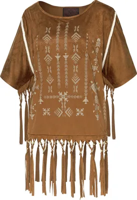 Produktbild von Damen Western Weste Cowgirl Bikerin Fransentop »TALA« Braun