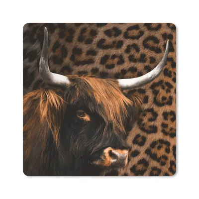Produktbild von MuchoWow® Mauspad Mousepad Panther Druck - Highlander - Design 20x20 cm - Mousepads - Maus Mat - Pad - Mausunterlage - Desk Mat - Bureauartikeln