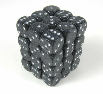 Produktbild von Chessex Ninja gesprenkeltes D6 12mm Würfelset (36 Stück)