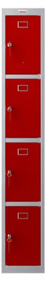 Immagine prodotto di Armadietto, 4 armadietti, grigio-rosso