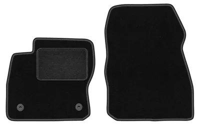 Image de Tapis de sol avant velours sur-mesure pour Ford Focus MK3 USA (2010-2019, berline, kombi) noir, jeu 2 pièces, fixations - STANDRAD