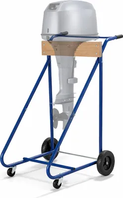 Immagine prodotto di Supporto per motori fuoribordo Relaxdays, conservazione e trasporto, per motori fuoribordo a albero lungo fino a 150 kg, supporto motore in acciaio, blu