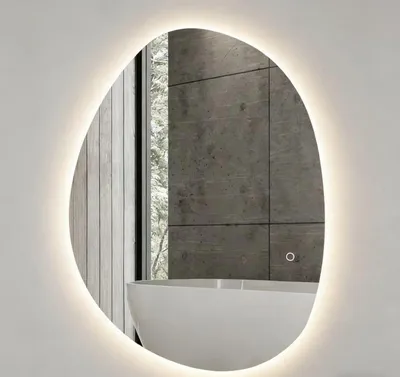 Imagen del producto de Espejo de baño Moonbite con iluminación LED, 80 x 60 cm, regulable en 3 tonos de luz, sistema anti-vaho, protección IP44, vidrio, color plateado