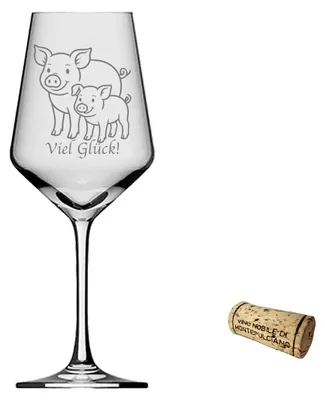 Produktbild von Exoda Weinglas Glücksschwein Gravur 350ml spülmaschinenfest