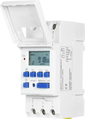 Zdjęcie produktu dla THC15A Cyfrowy programowalny przełącznik czasowy LCD Przekaźnik 16A Amp Elektroniczny tygodniowy 7 dni 16 włączania i wyłączania Przekaźnik czasowy Sterowanie AC/DC 12V Montaż na szynie DIN Przełącznik czasowy