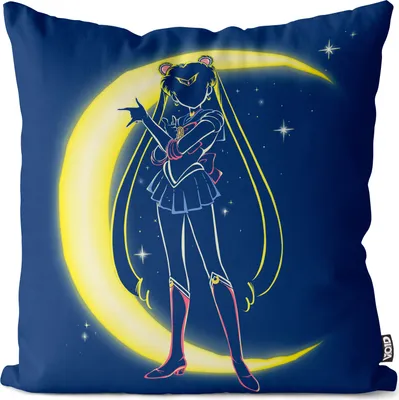 Produktbild von VOID Bunny Mondsichel Kissenbezug Kissenhülle Polyester wasserfest Outdoor sailor mondstein luna manga moon anime