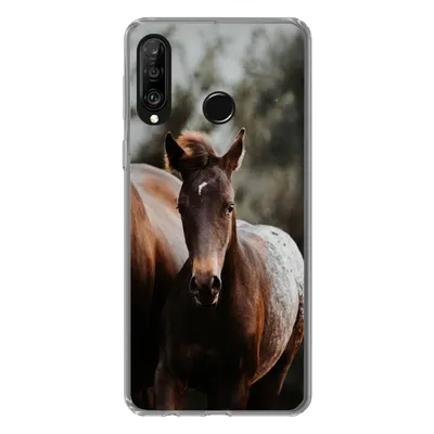 Produktbild von MuchoWow® Handyhülle Schutzhülle Hülle für Huawei P30 Lite Pferde - Wald - Berge Silikon Softcase Handy Hülle - Handyhülle