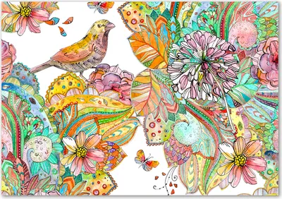 Produktbild von Tulup® Glas-Bild - 100 x 70 - Wandbild aus Glas - Wandkunst - Wandbild hinter gehärtetem Sicherheitsglas - Tiere - Vogel und Ornamente - Mehrfarbig