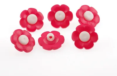 Produktbild von Vintageparts Knöpfe als Blume in Pink 17 mm, 10 Stück
