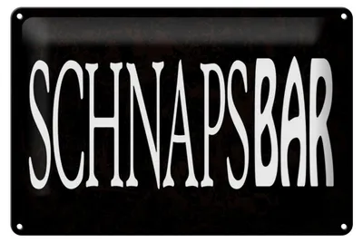 Produktbild von Blechschild Spruch 12x18cm Schnapsbar Alkohol Kneipe schwarzes Deko Schild