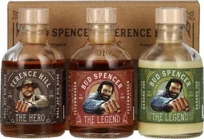Produktbild von Bud Spencer & Terence Hill Miniset Likör 25% Vol. 3x0,05l in Geschenkbox