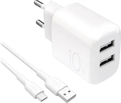 Obrázek produktu pro PURO PUTC2USBA10WDYKACWHI, Vnitřní, AC, 1,2 m, Bílá