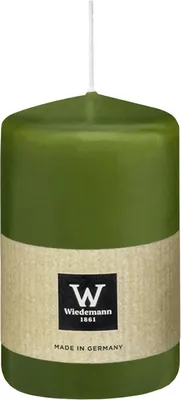 Produktbild von Stumpenkerze aus Paraffin, Olive, Wiedemann, 80/58 mm, Brenndauer ca. 29h