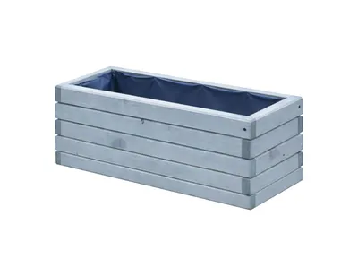 Obrázok produktu pre Drevený kvetináč 60 cm – kvetináč na balkón a terasu, odolný voči poveternostným vplyvom, na bylinky, vyvýšený záhon do záhrady (D3 sivá)