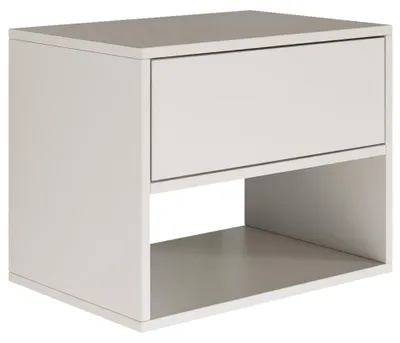 Imagen del producto de Mesa de pared para dormitorio con cajón, color blanco