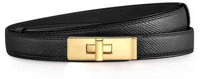 Produktbild von Ahokei Verstellbarer Skinny Gürtel Damen Schwarz, Ledergürtel Damen Taillengürte