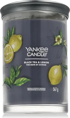Productafbeelding van Yankee Candle Black Tea & Lemon, cilinderkaars, grijs, 1 stuk