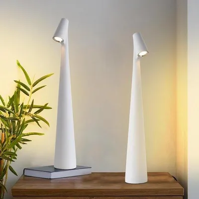 Productafbeelding van Set van 2 draadloze tafellampen - Oplaadbare LED-lampen met aanraakbediening en 3 helderheidsniveaus, geschikt voor binnen- en buitengebruik