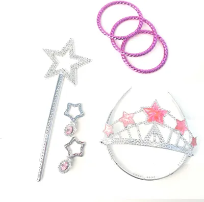 Produktbild von Prinzessinnen-Set mit Armbändern, Krone und Ohrringen