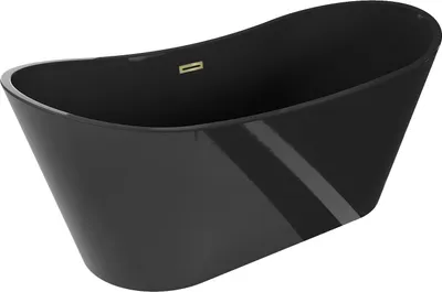 Produktbild von Mexen Montana freistehende Badewanne 170 x 80 cm, schwarz, mit Überlauf in Gold - 52011708070-50