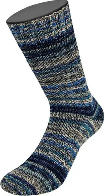Produktbild von Lana Grossa - Meilenweit 100g Denim Mix Blue 4608 schwarz weiß hellgrau mittelgrau petrol kornblume